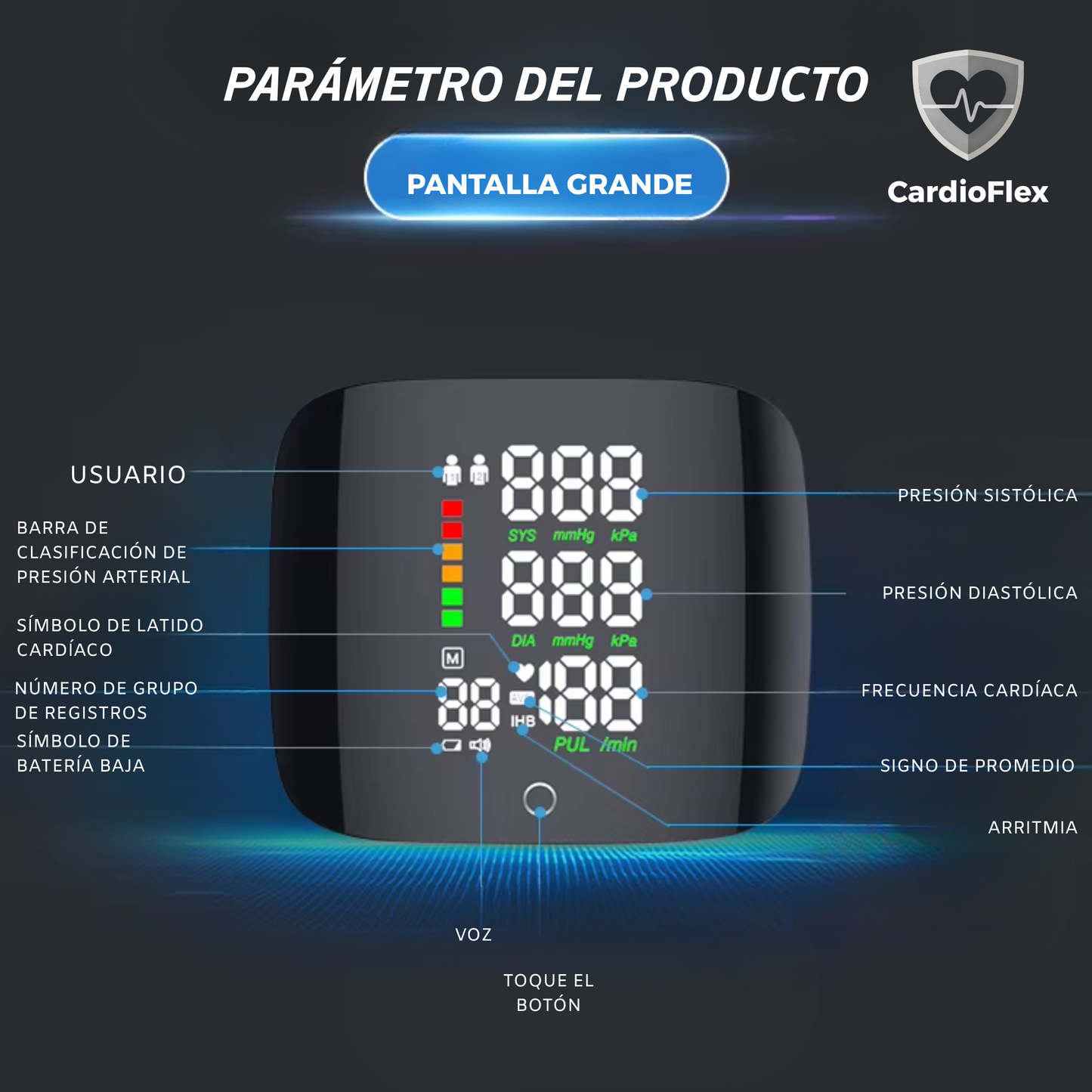 CardioFlex® Monitor Premium [Salud visible, Precisión clínica]